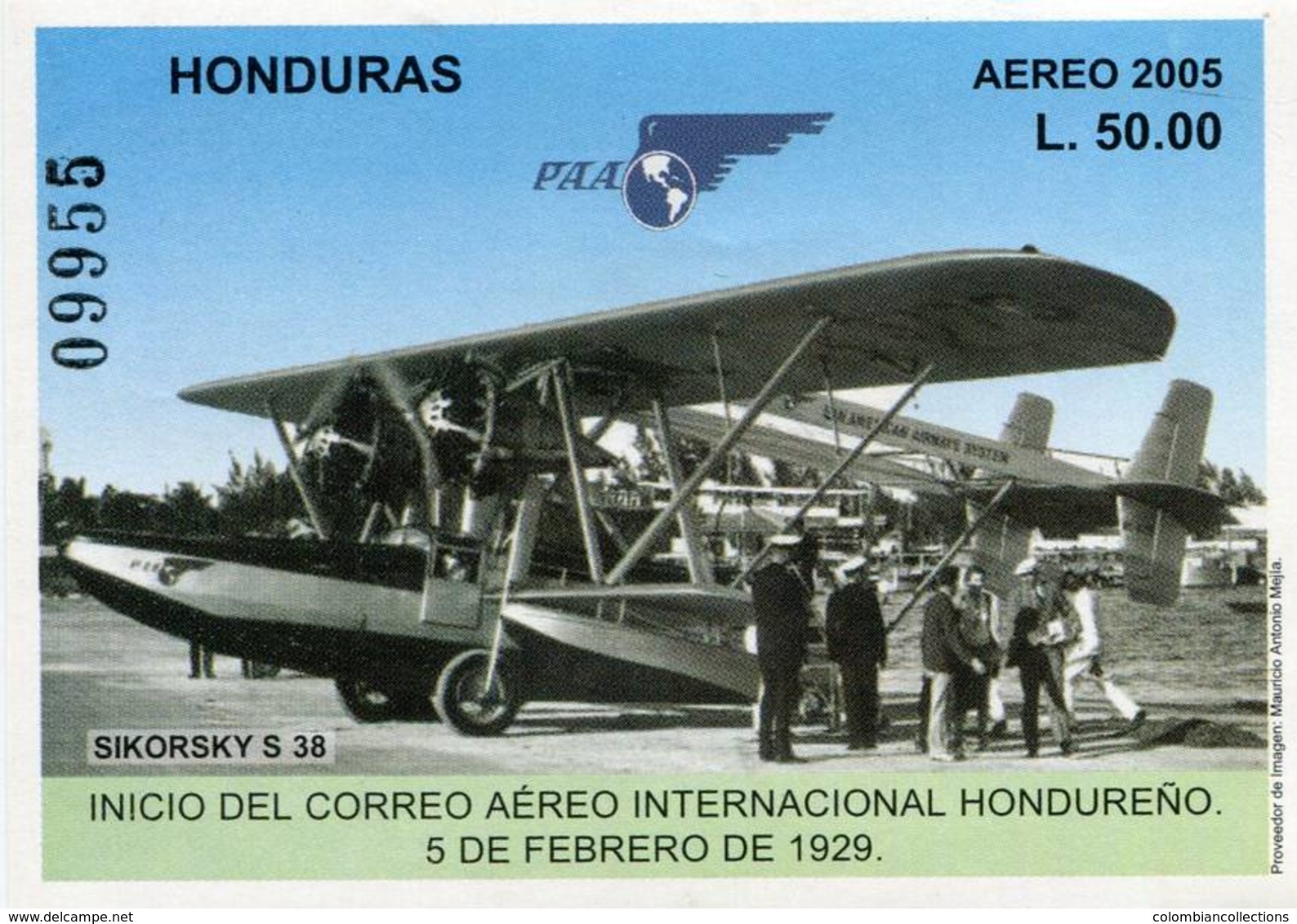 Lote H10, Honduras, 2005, HF, SS, Inicio Del Correo Aereo Internacional Hondureño, Airplane - Honduras
