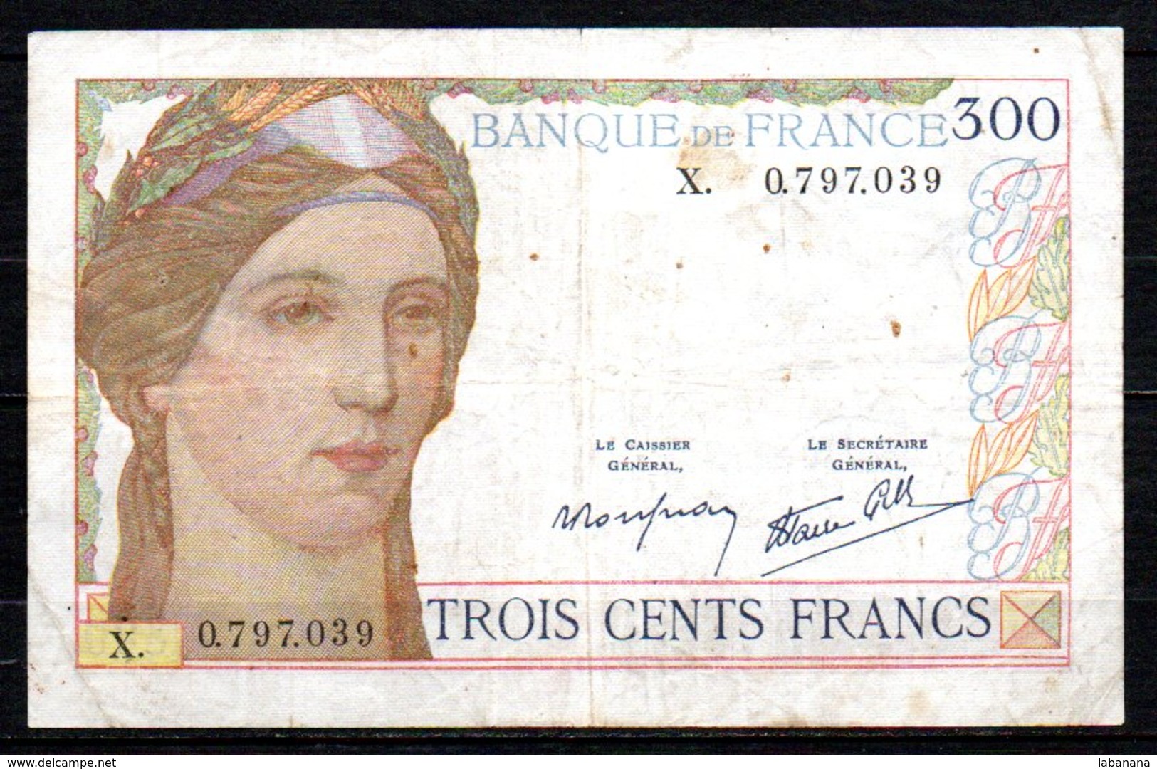 569-France Billet De 300 Francs 1939 X0797 - 300 F 1938-1939