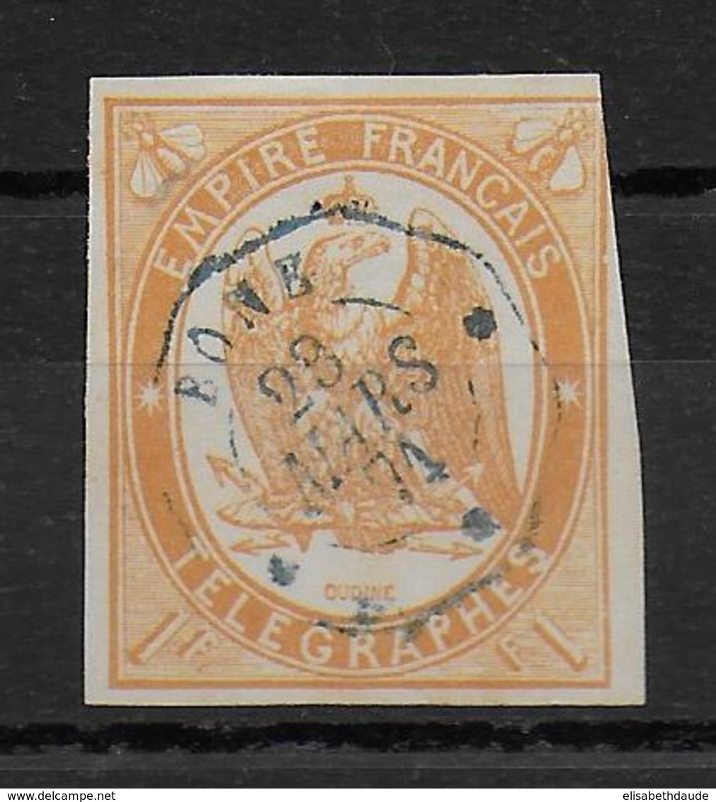 TELEGRAPHE - 1868 - YVERT N° 3 OBLITERE BONE (ALGERIE) - COTE = 325 EUR. - Telegraphie Und Telefon