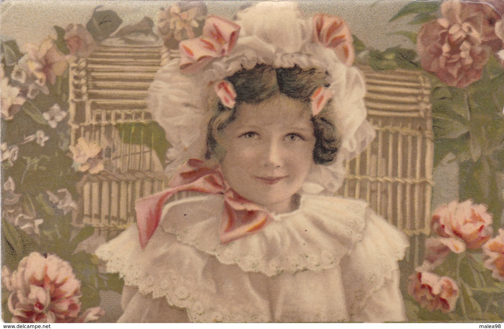 SUPERBE PETITE FILLE,,,,,,CARTE GLACEE ,,,VOYAGE 1910,,,, - Autres & Non Classés