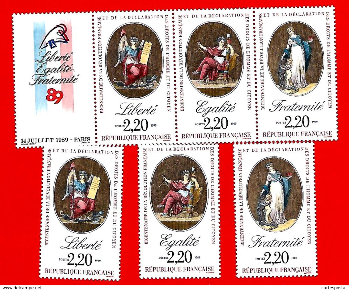 3740 --  FRANCE - 1989  N° 2573/76+2596**  Neufs - Collections