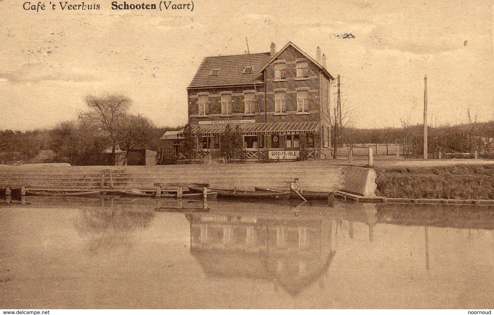 Schoten Café 't Veerhuis  Vaart  Reclame Achter Uitg Commerciale Moderne  Verstuurd 193? - Schoten