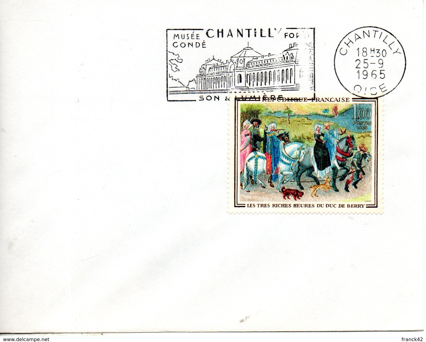 France. Enveloppe Fdc. Les Grandes Heures Du Duc De Berry. Chantilly. 25/09/1965 - 1960-1969