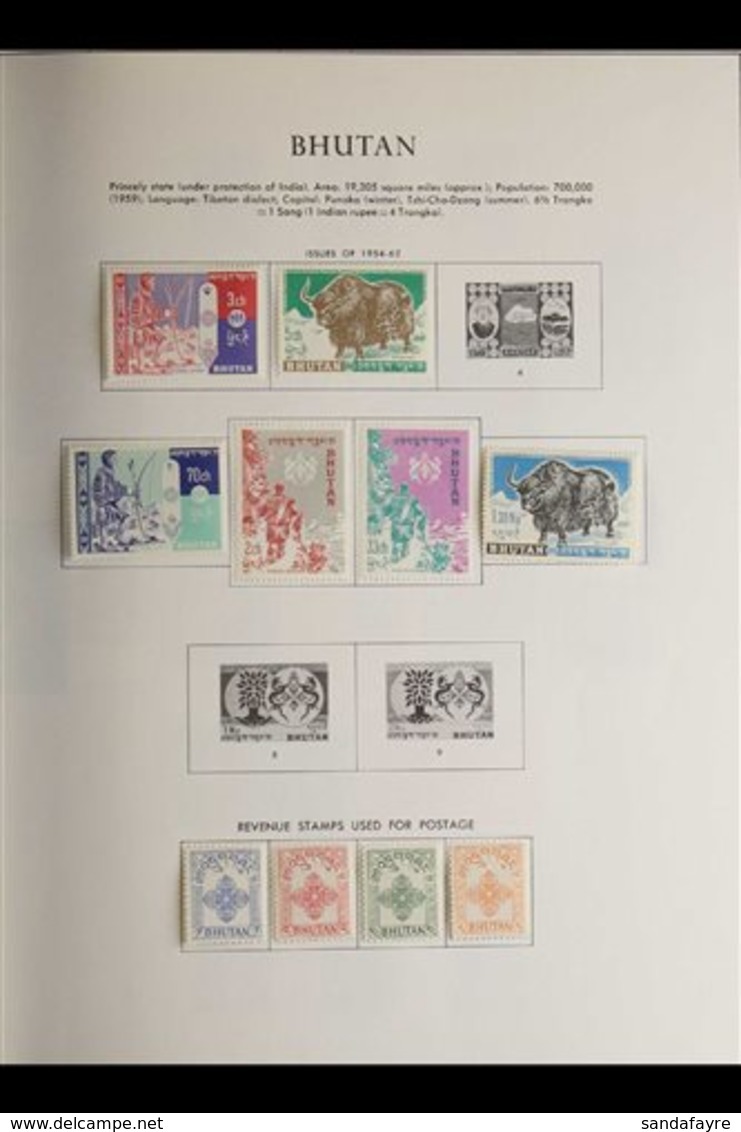 SOUTH EAST ASIA Extensive Mint And Used Collection On Printed Album Pages Including Bhutan 1955 Postal Fiscal Set Mint ( - Andere & Zonder Classificatie