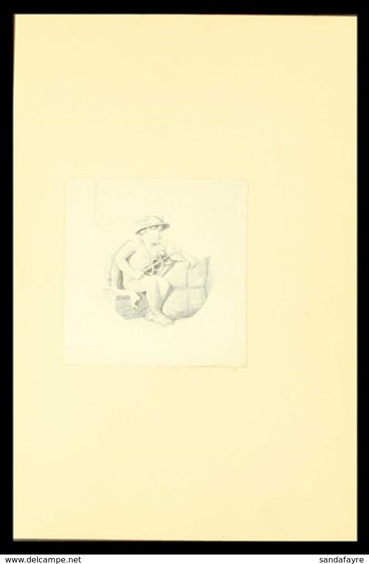 DE LA RUE DIE PROOF. Circa 1900 De La Rue Imperf Die Proof Printed In Black On Glazed Paper, Showing Young Hermes Holdin - Otros & Sin Clasificación