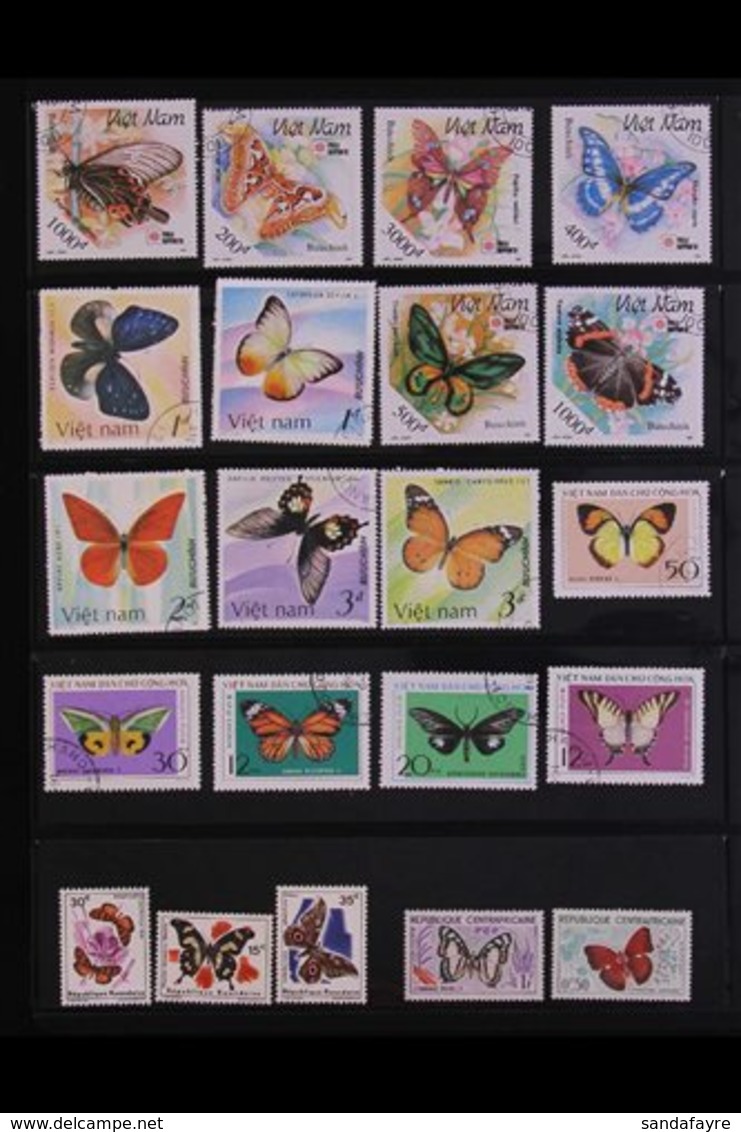 BUTTERFLIES 1960's-1990's World Collection Of Fine Mint/NHM & Used Mostly All Different Stamps And Illustrated Unaddress - Ohne Zuordnung