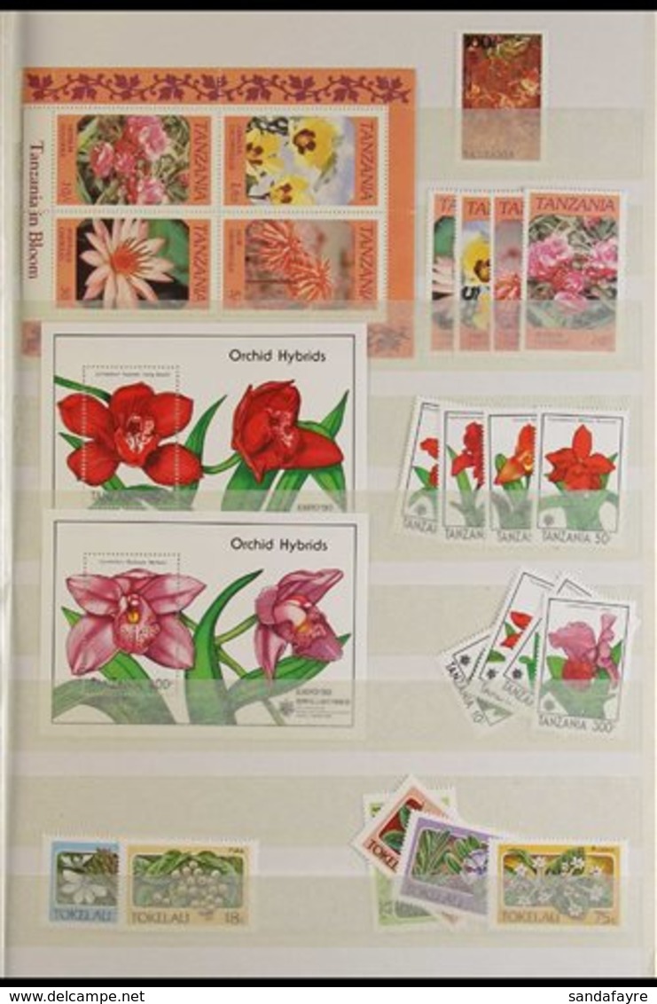 FLOWERS BRITISH COMMONWEALTH Mostly 1980's To Early 1990's All Different Mainly Complete Sets & Mini-sheets On Stock Pag - Sin Clasificación