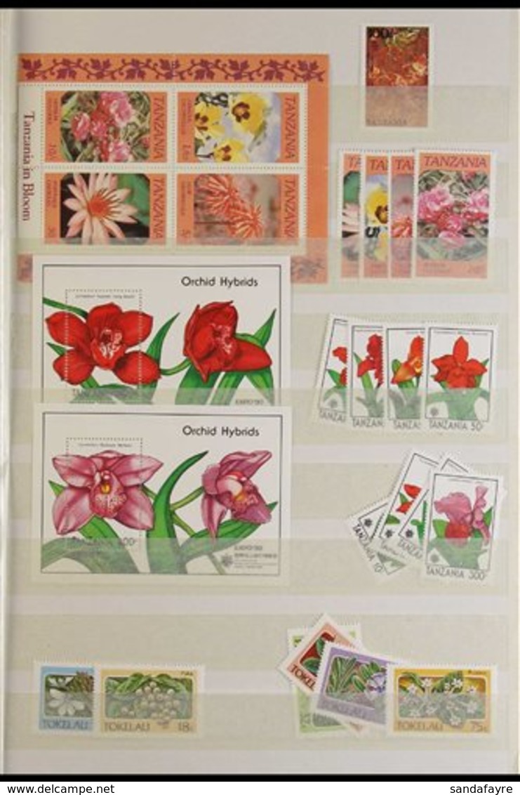 FLOWERS BRITISH COMMONWEALTH Mostly 1980's To Early 1990's All Different Mainly Complete Sets & Mini-sheets On Stock Pag - Zonder Classificatie