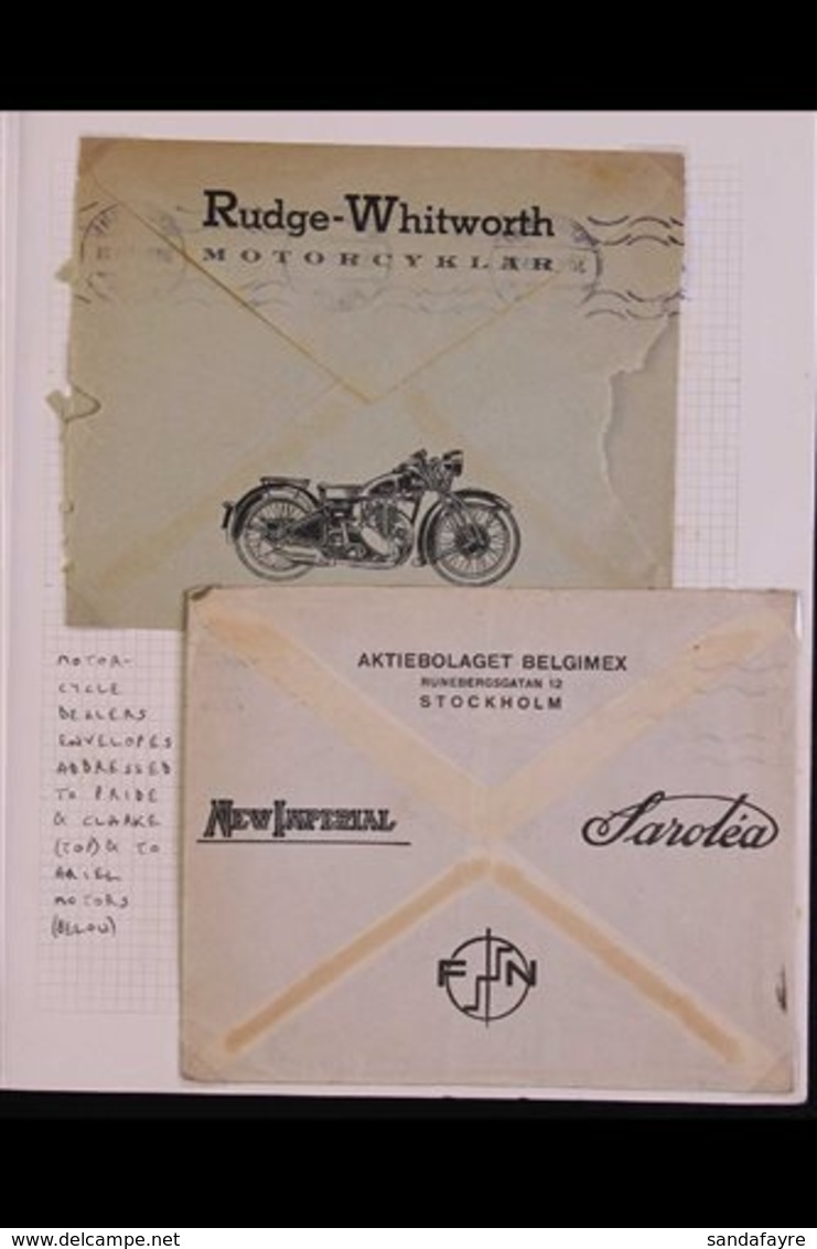 MOTORCYCLES SWEDEN 1925-2000's Interesting Collection Of Stamps, Booklets, Postcards, Covers And Cut-outs All Featuring  - Non Classés