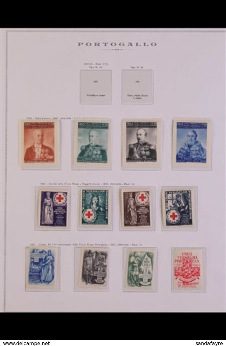 RED CROSS PORTUGAL CINDERELLAS 1938-48 All Different Collection Of "Cruz Vermelha" Sets On Hingeless Leaves, We See A CO - Zonder Classificatie