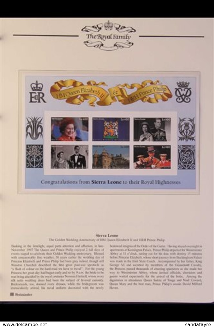 ROYALTY 1997 QEII GOLDEN WEDDING COLLECTION. A Lovely Collection Of Stamps & M/s, Neatly Presented In A Dedicated Album  - Non Classés