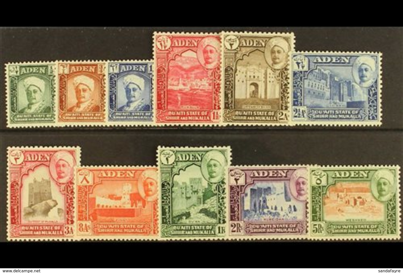 SHIHR & MUKALLA 1942-46 Definitive Set, SG 1/11, Never Hinged Mint (11 Stamps) For More Images, Please Visit Http://www. - Aden (1854-1963)