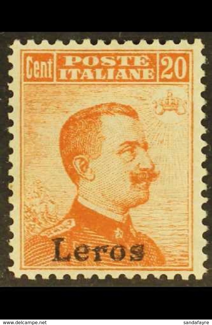 LEROS 1917 20c Orange, No Watermark, Sassone 9, Mi 11V, Never Hinged Mint, Good Centring. For More Images, Please Visit  - Egeo