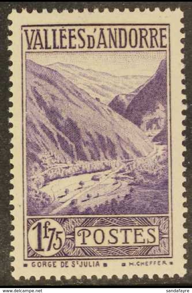 FRENCH POST OFFICES 1932-33 1F,75 Violet, Yv 40A, SG F61, Very Fine Mint For More Images, Please Visit Http://www.sandaf - Andere & Zonder Classificatie