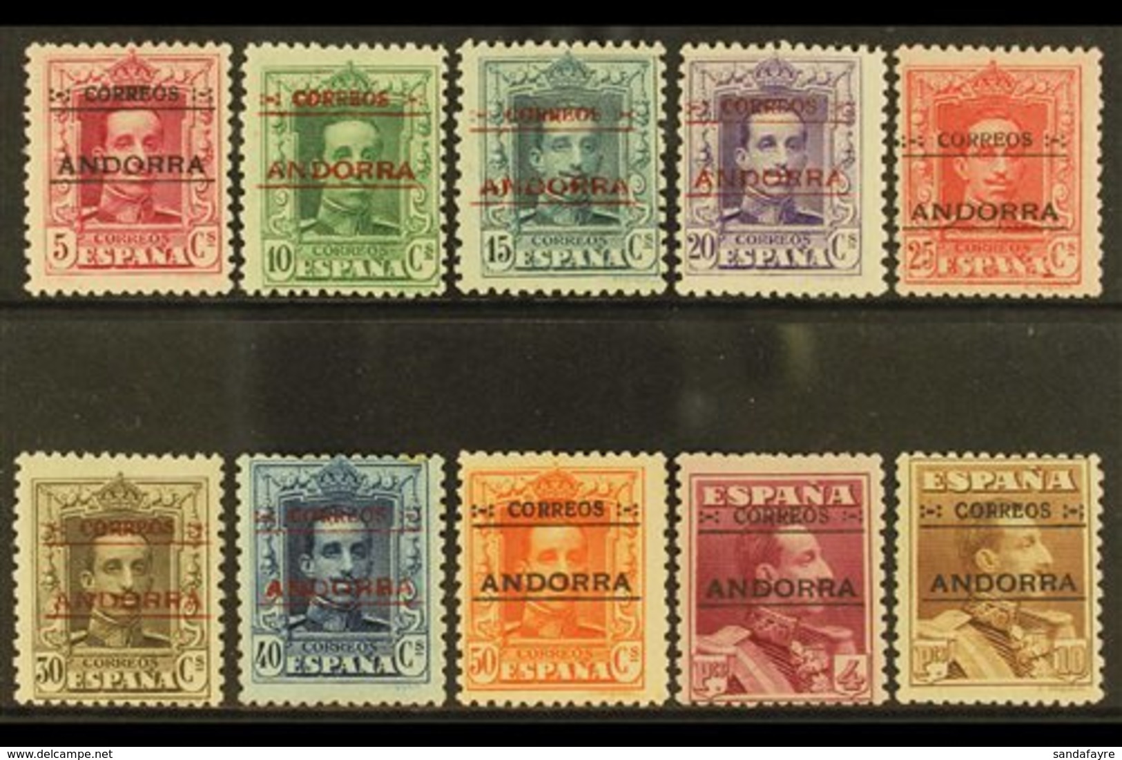 SPANISH 1928 Perf 12 X 11½ (comb) Overprints Complete Set, SG 2A/13A, Fine Mint, The 40c With Toned Perf At Top, Otherwi - Andere & Zonder Classificatie