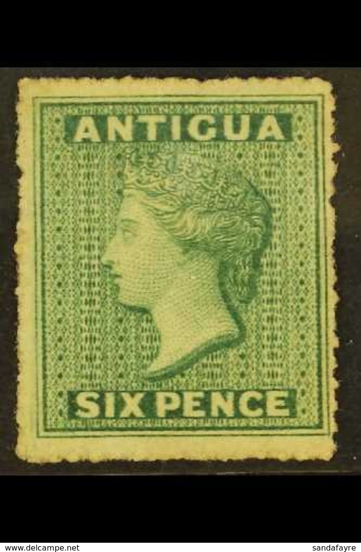 1863-67 6d Green, Watermark Small Star, Rough Perf 14-16, SG 8, Fine Unused Without Gum. For More Images, Please Visit H - Otros & Sin Clasificación