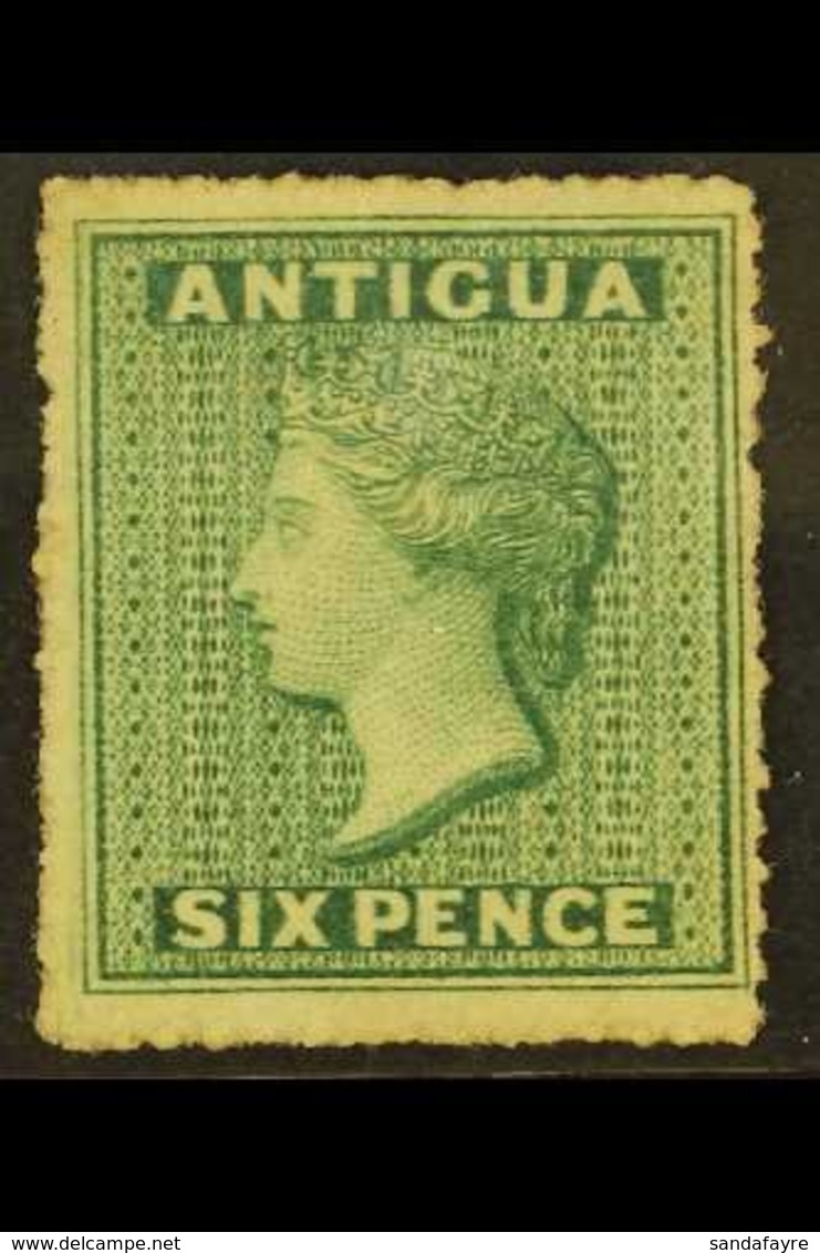 1863-67 6d Green, Watermark Small Star, Rough Perf 14-16, SG 8, Fine Unused Without Gum. For More Images, Please Visit H - Andere & Zonder Classificatie