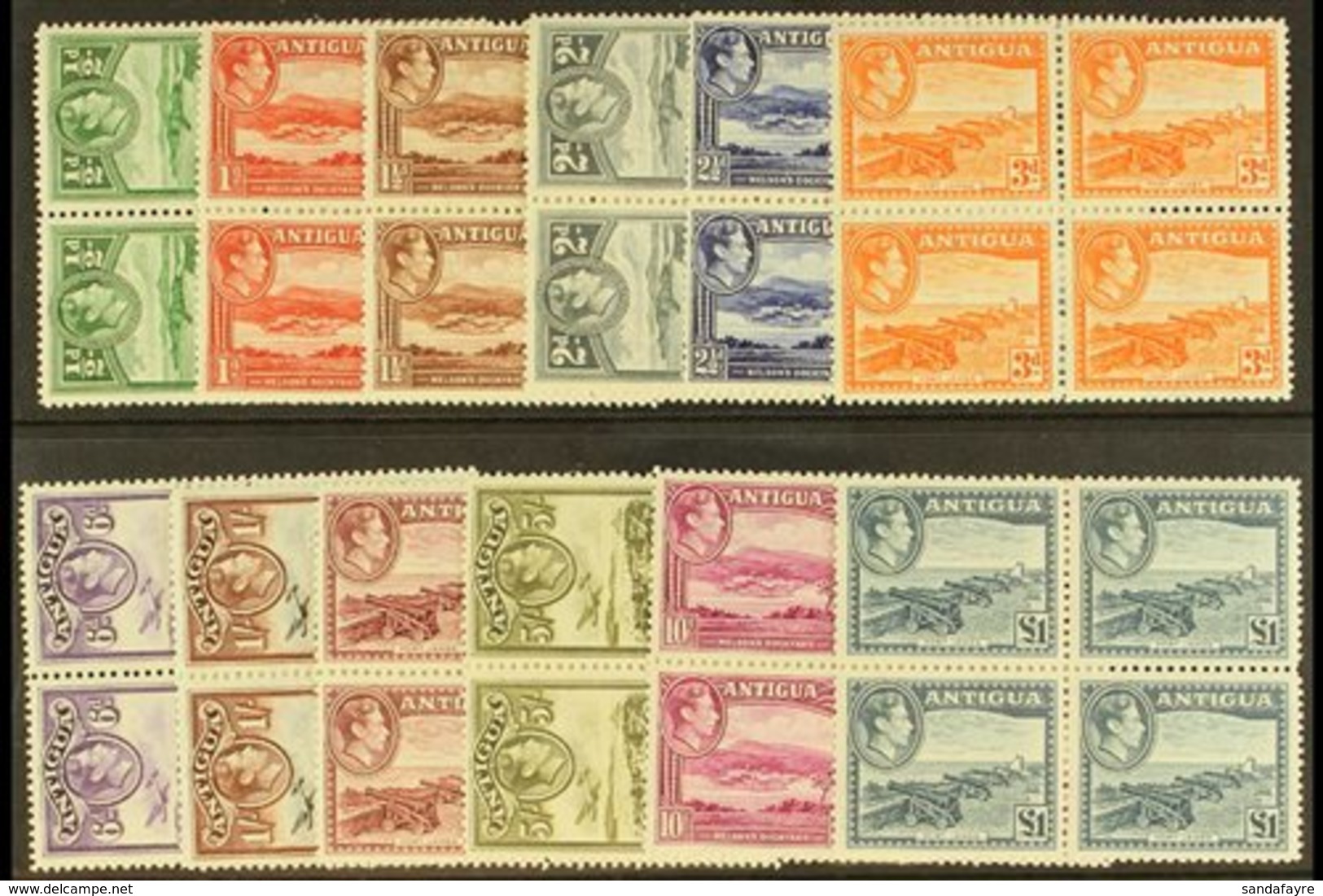 1938-51 Pictorial Definitive Set, SG 98/109, As Never Hinged Mint Blocks Of 4 (12 Blocks = 48 Stamps) For More Images, P - Andere & Zonder Classificatie