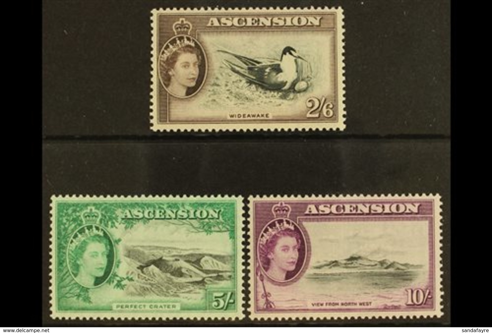 1956 High Values Set, 2s6d To 10s, SG 67/69, Never Hinged Mint (3 Stamps) For More Images, Please Visit Http://www.sanda - Ascension (Ile De L')