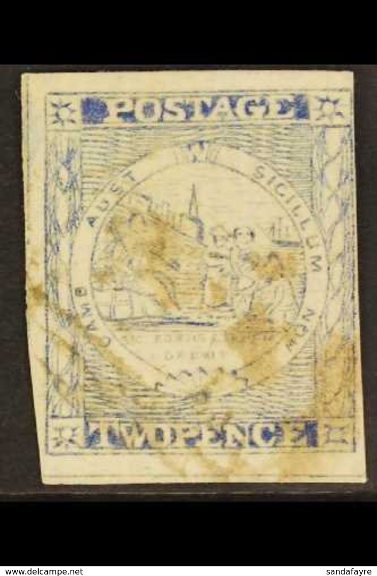 NEW SOUTH WALES 1851 2d Dull Ultramarine Sydney View Plate V On Laid Paper, Pick And Shovel Omitted, SG 38a, Four Clear  - Otros & Sin Clasificación