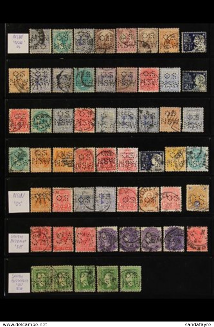 OFFICIAL PERFINS 1900's Interesting Collection Of Used Stamps Of Australian States With Various Official PERFINS Present - Other & Unclassified