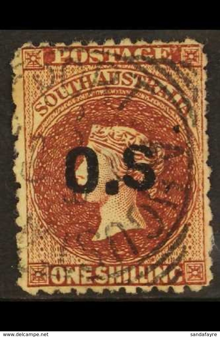 SOUTH AUSTRALIA OFFICIAL 1878 1s Red-brown, No Stop After "S", SG O27b, Fine Used. For More Images, Please Visit Http:// - Sonstige & Ohne Zuordnung