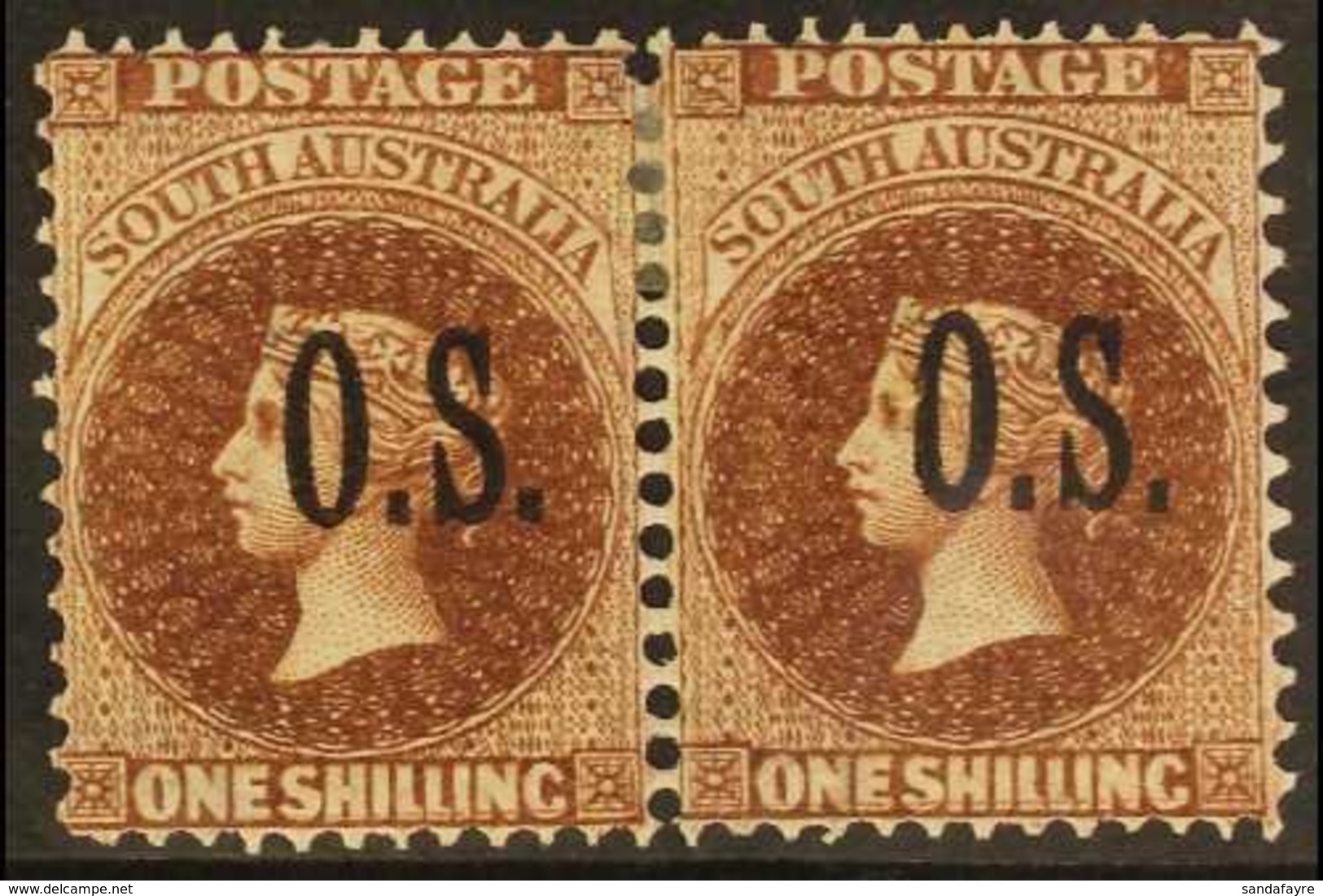 SOUTH AUSTRALIA OFFICIAL 1902 1s Dull Brown, SG O36, Superb Mint Horizontal Pair. For More Images, Please Visit Http://w - Andere & Zonder Classificatie