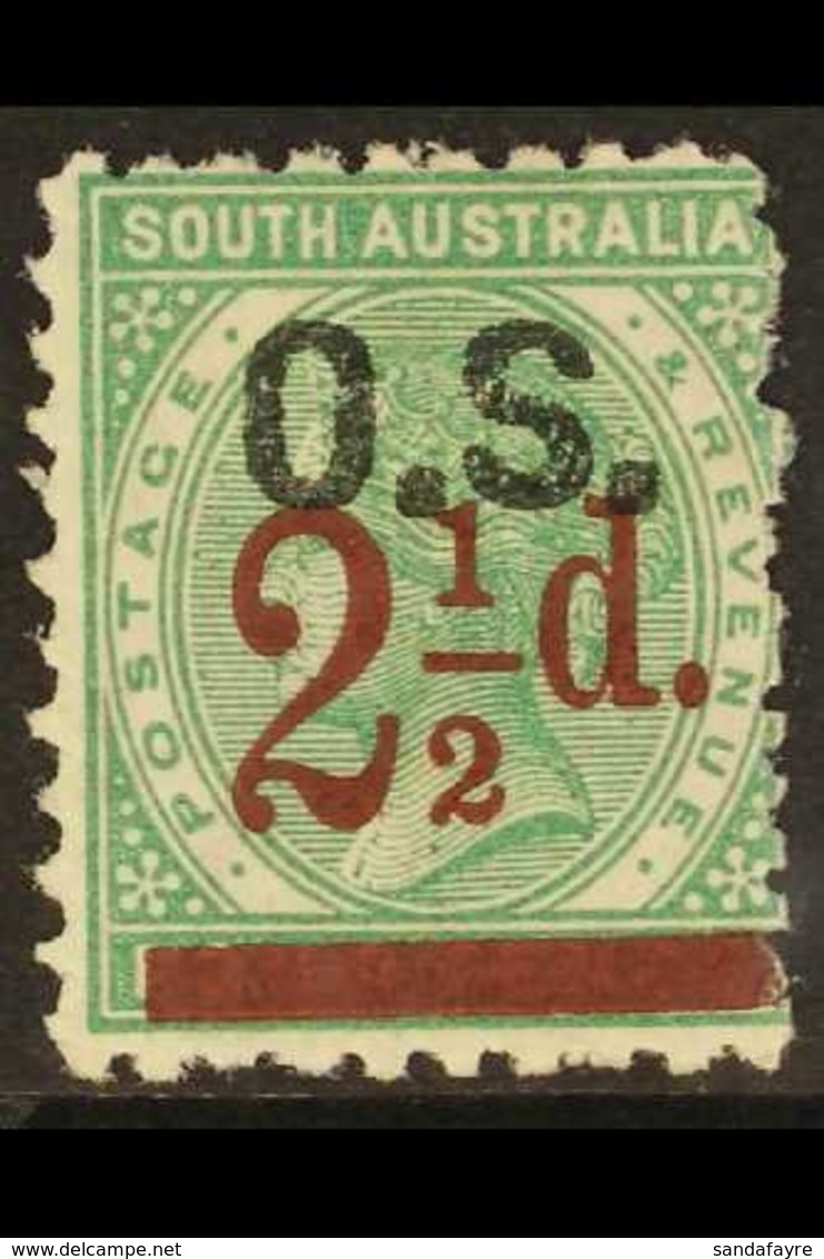 SOUTH AUSTRALIA OFFICIAL 1891 2½d On 4d Deep Green, Perf. 10 X 11½-12½ (at Right), SG O52, Fine Mint. For More Images, P - Otros & Sin Clasificación