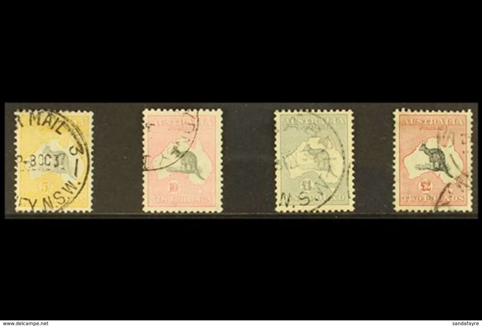 1931-36 ROO HIGH VALUES SET. A Lovely, Multi C Of A Watermark Used Group That Includes 5s Grey & Yellow, 10s Grey & Pink - Other & Unclassified