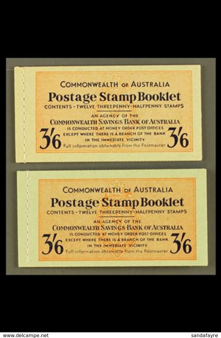 1952 BOOKLET SET 3s6d Vermillion & Deep Blue On Green Cover Booklets, SG SB 30/30a, Complete And Very Fine Containing 12 - Other & Unclassified