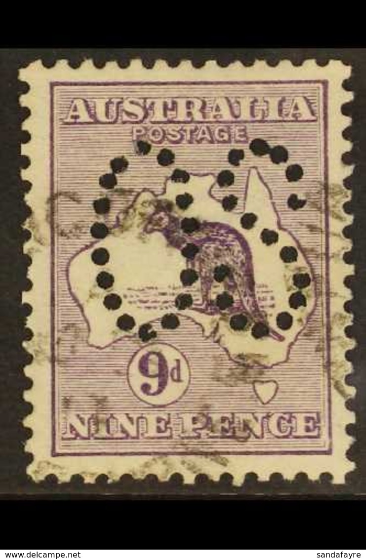 OFFICIAL 1913 9d Violet Roo Punctured 'OS', SG O9, Fine Cds Used, Nice Centring, Fresh. For More Images, Please Visit Ht - Otros & Sin Clasificación