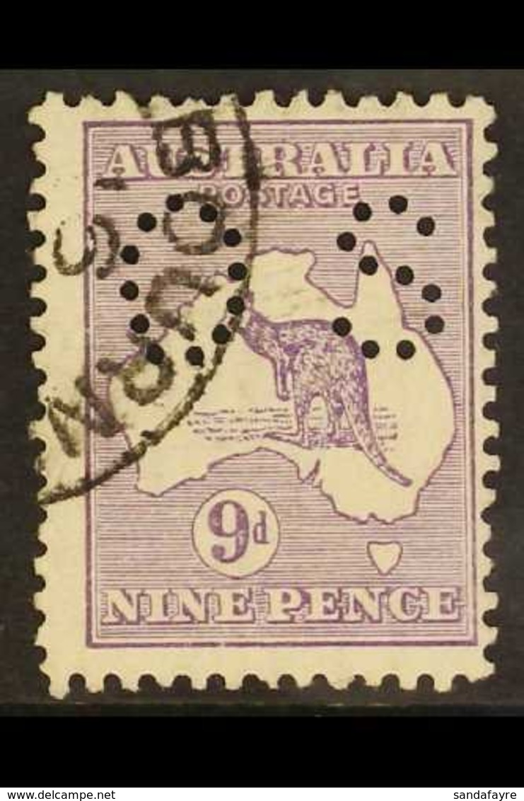 OFFICIAL 1915 9d Violet Roo Punctured 'OS', SG O34, Fine Cds Used, Centred To Upper Left, Fresh, With RPSL Photo-certifi - Other & Unclassified