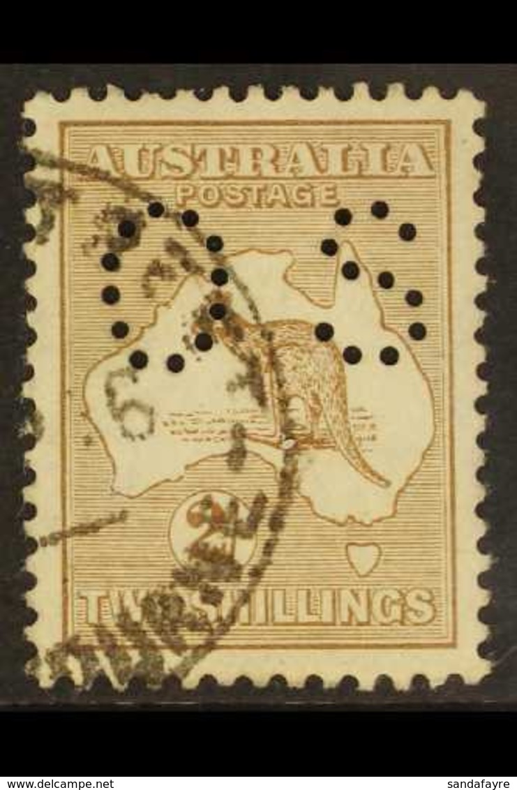 OFFICIAL 1915 2s Brown Roo Punctured 'OS', SG O36, Very Fine Cds Used, Very Fine Centring, Fresh & Attractive. For More  - Other & Unclassified