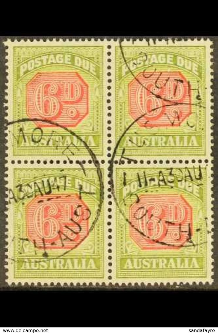 POSTAGE DUE 1938 6d Carmine And Green, SG D117, BLOCK OF FOUR Very Fine Used. For More Images, Please Visit Http://www.s - Other & Unclassified
