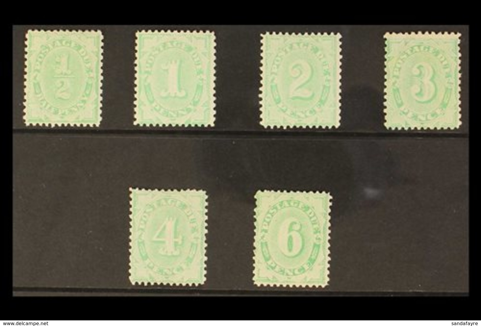 POSTAGE DUES 1906 Complete Set Wmk Crown Over Single Lined A, Perf 11½, 12, Compound With 11, SG D45/50, Very Fine Mint. - Autres & Non Classés