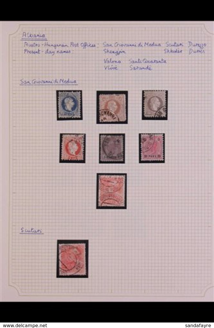 POST OFFICES IN LEVANT ALBANIA 1867-1914 Interesting Collection Of Used Stamps With Cancels From Various Austrian PO's I - Sonstige & Ohne Zuordnung