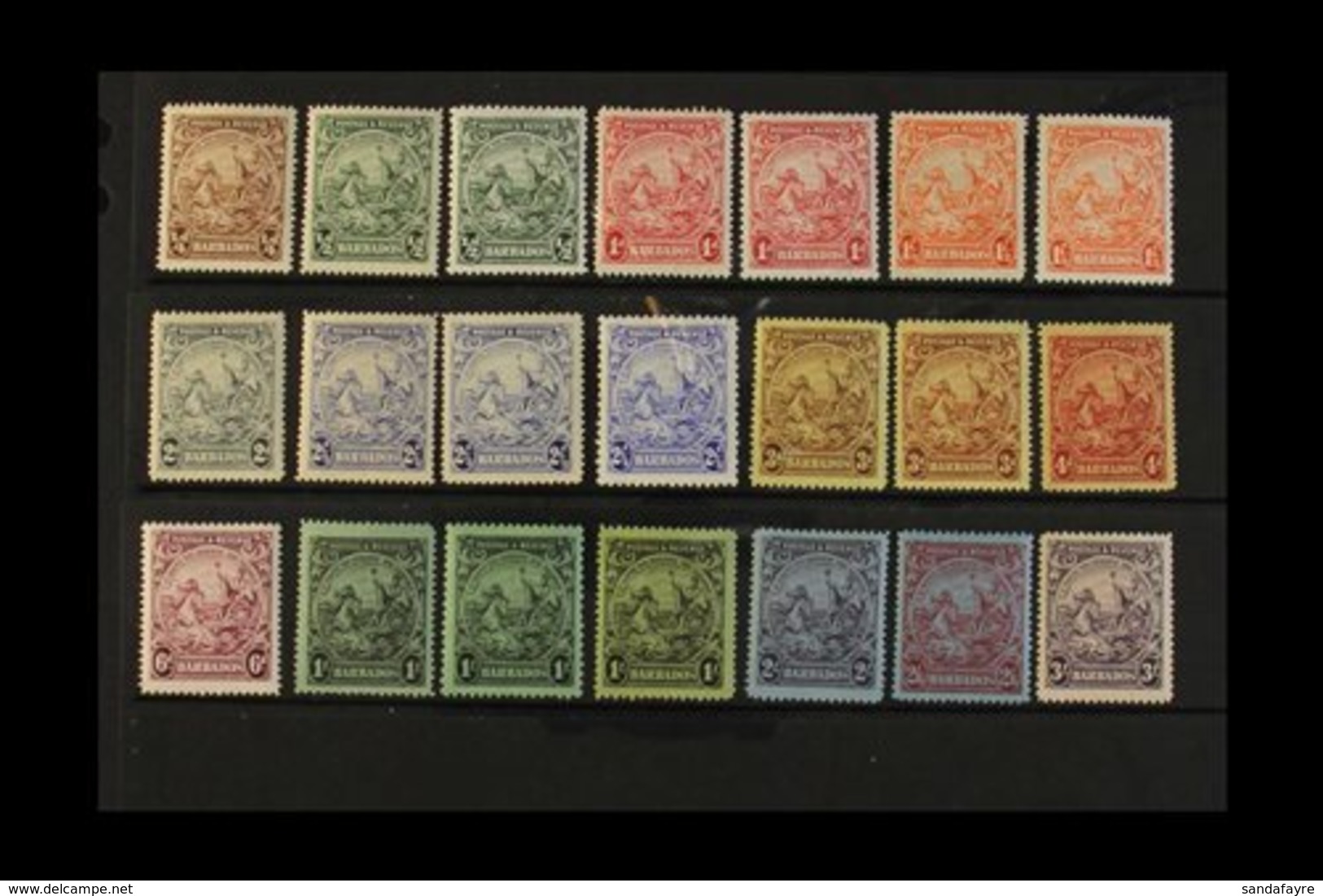 1925-35 Complete Set, SG 229/239, Plus All Additional Listed Perfs And Shades, Very Fine Mint, The 1s Perf.13½ X 12½ Is  - Barbados (...-1966)