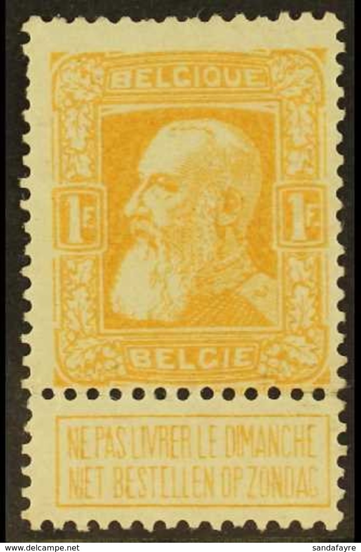 1905-08 1fr Orange-yellow, Mi 76a, SG 104, Light Corner Bend, Otherwise Fine Mint. For More Images, Please Visit Http:// - Otros & Sin Clasificación