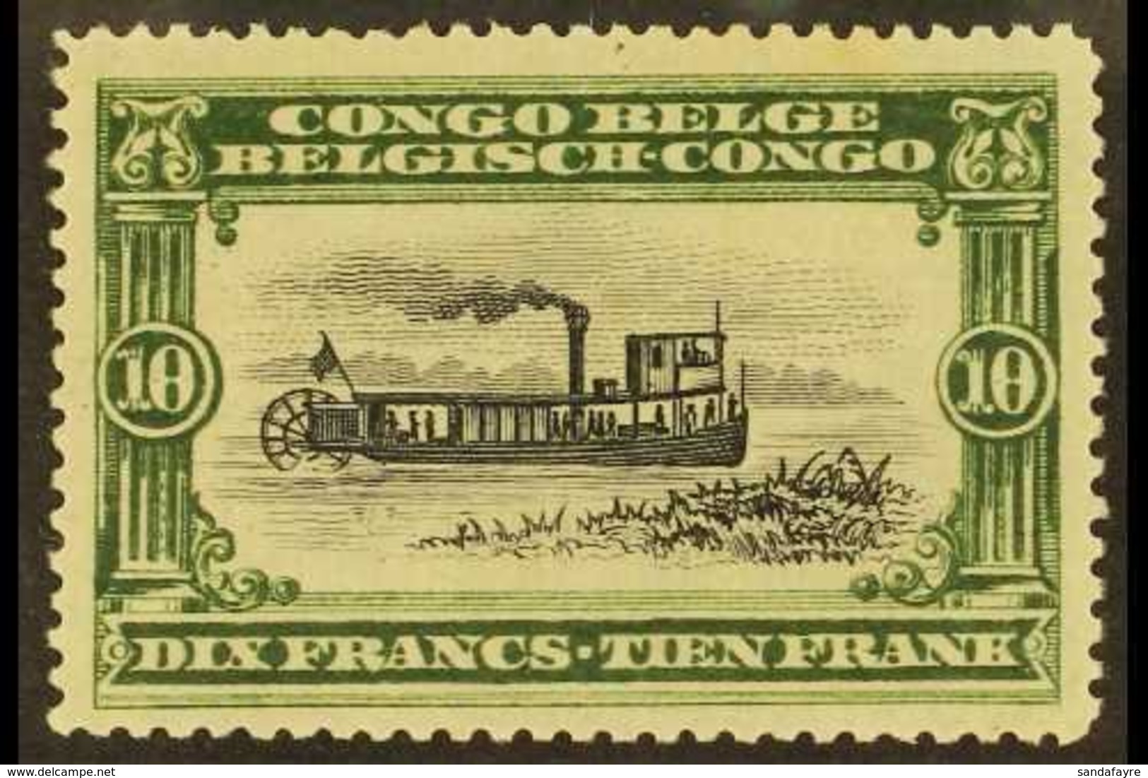 BELGIAN CONGO 1910 10f Black & Green (SG 69, COB 63), Fine Never Hinged Mint, Good Centering, Fresh. For More Images, Pl - Other & Unclassified