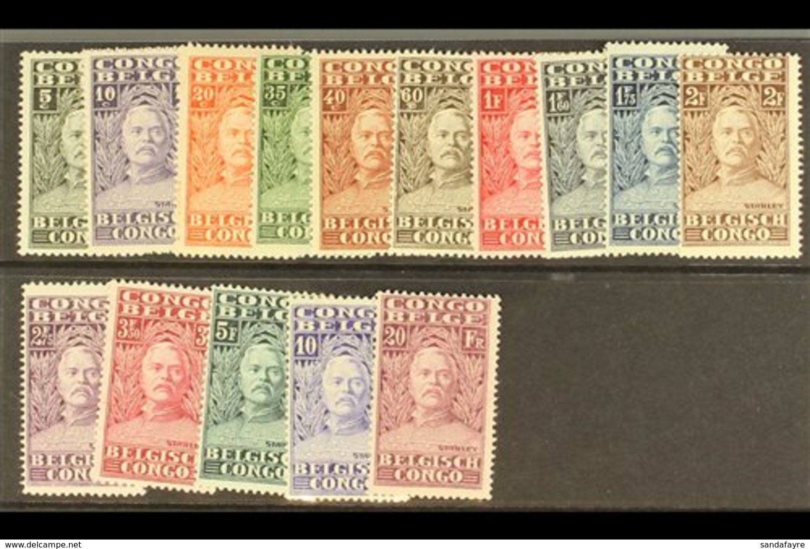 BELGIAN CONGO 1928 Stanley Set, COB 135/149, Fine Never Hinged Mint. (15 Stamps) For More Images, Please Visit Http://ww - Otros & Sin Clasificación