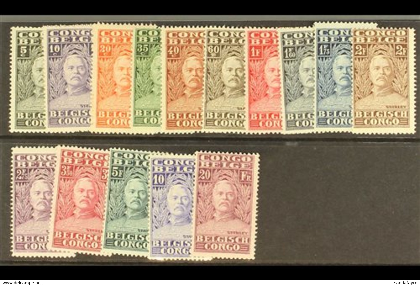 BELGIAN CONGO 1928 Stanley Set, COB 135/149, Fine Never Hinged Mint. (15 Stamps) For More Images, Please Visit Http://ww - Andere & Zonder Classificatie