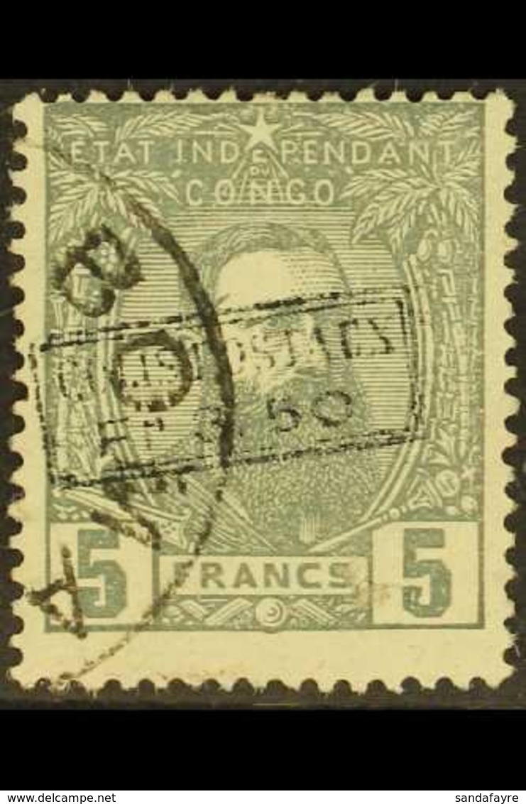 CONGO 1892 3f.50 On 5f Grey, COB CP5, Fine Cds Used. For More Images, Please Visit Http://www.sandafayre.com/itemdetails - Autres & Non Classés