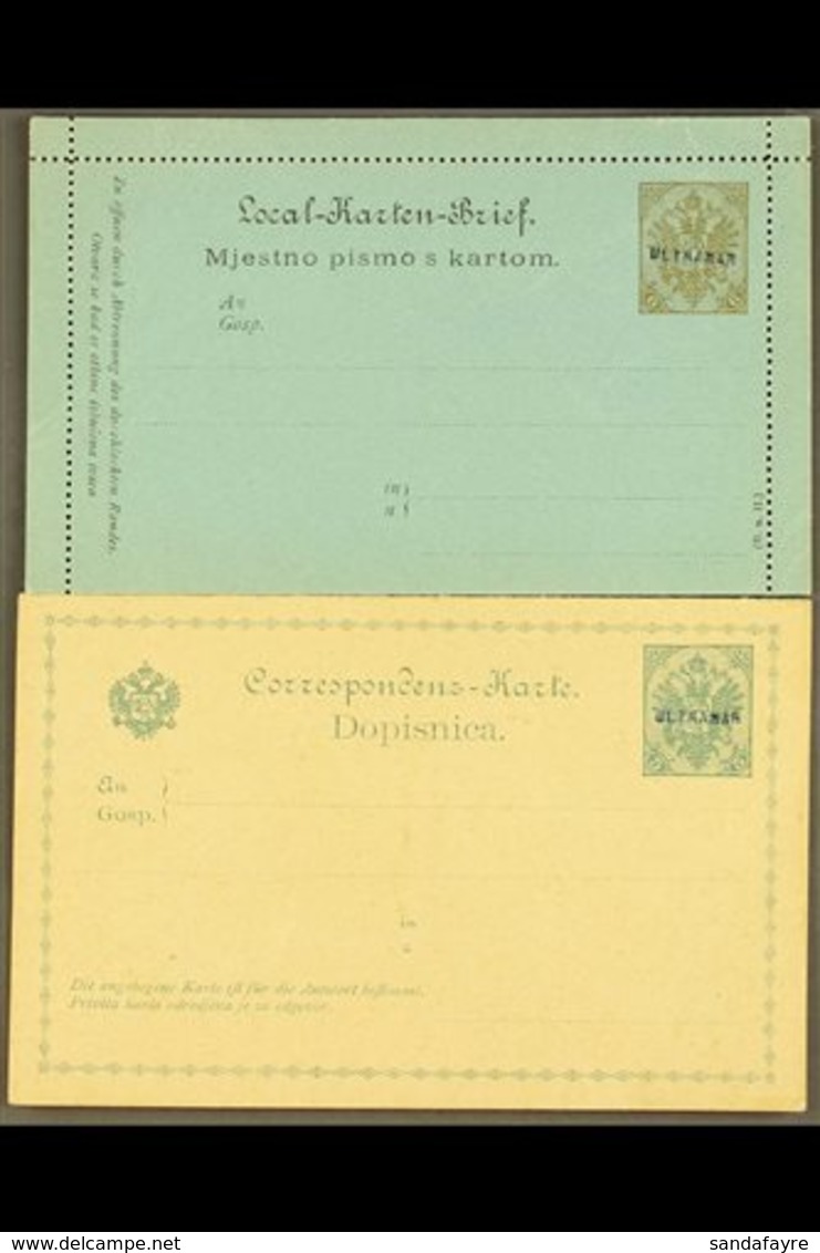 POSTAL STATIONERY 1900 5h+5h Postal Card (H&G 9) Plus 1900 6h Letter Card (H&G 5), These Both Unused And With "ULTRAMAR" - Bosnia Herzegovina