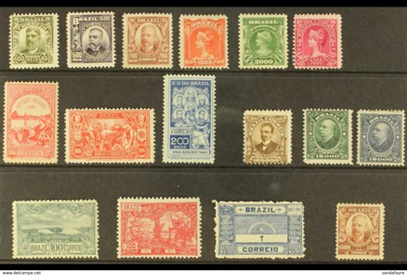 1906-1917 MINT SELECTION On A Stock Card, All Different, Includes 1906-16 400r, 500r, 700r, 100r, 2000ryellow-green & 50 - Otros & Sin Clasificación