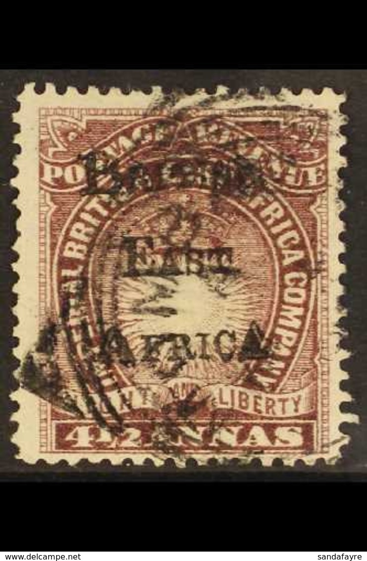 1895 4½a  Dull Violet With OVERPRINT DOUBLE Variety, SG 39b, Very Fine Used. For More Images, Please Visit Http://www.sa - Brits Oost-Afrika