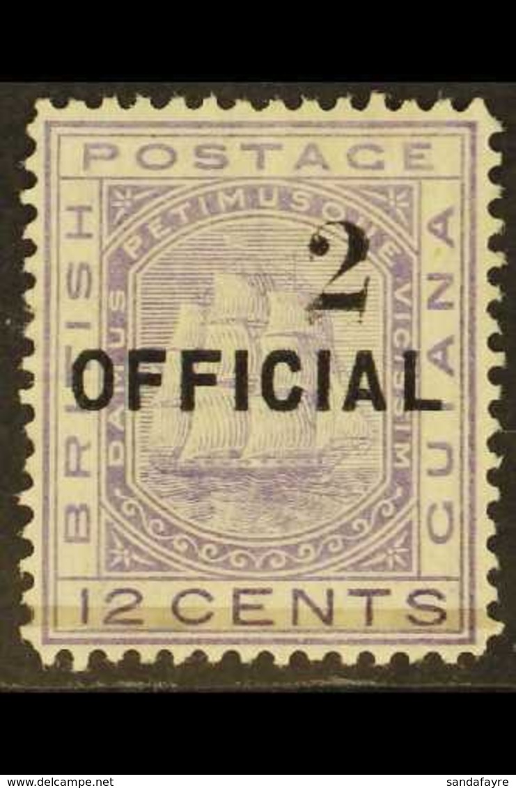 1881 2c On 12c Pale Violet Official, SG 155, Fine Mint. For More Images, Please Visit Http://www.sandafayre.com/itemdeta - Guayana Británica (...-1966)