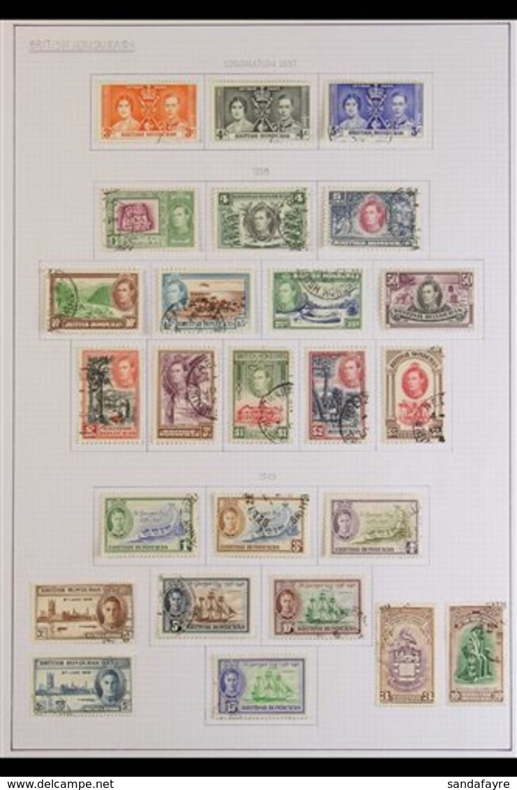 1937-1962 FINE USED COLLECTION OF SETS. An Attractive Collection Of Sets Presented On A Pair Of Album Pages That Include - Honduras Británica (...-1970)