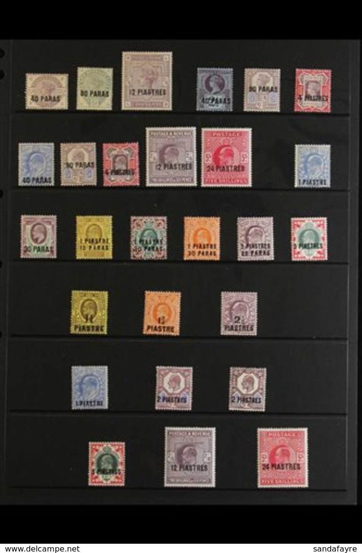 TURKISH CURRENCY 1885-1913 VERY FINE MINT COLLECTION Presented On A Protective Stock Page That Includes 1885-88 QV Set O - Brits-Levant