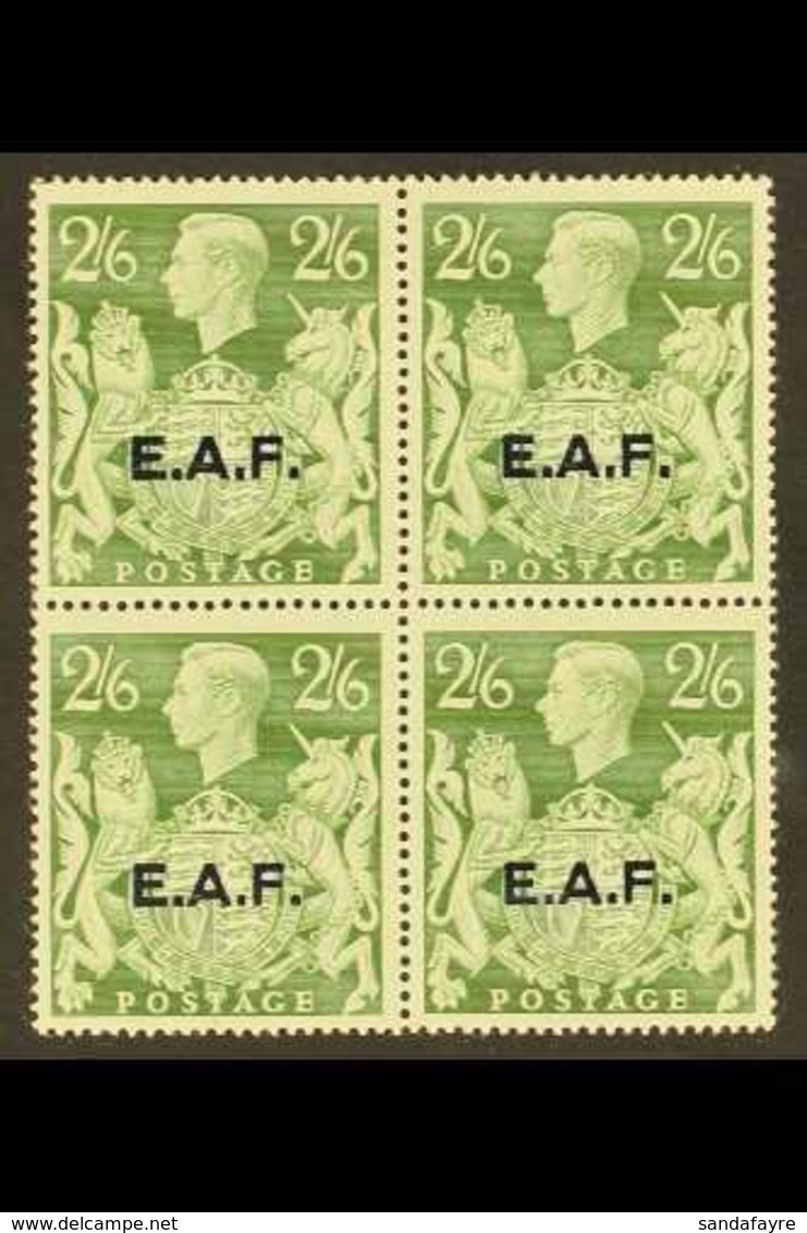 SOMALIA 1943 2s 6d E.A.F. Overprint, SG S9, Very Fine Never Hinged Mint Block Of 4. For More Images, Please Visit Http:/ - Africa Oriental Italiana