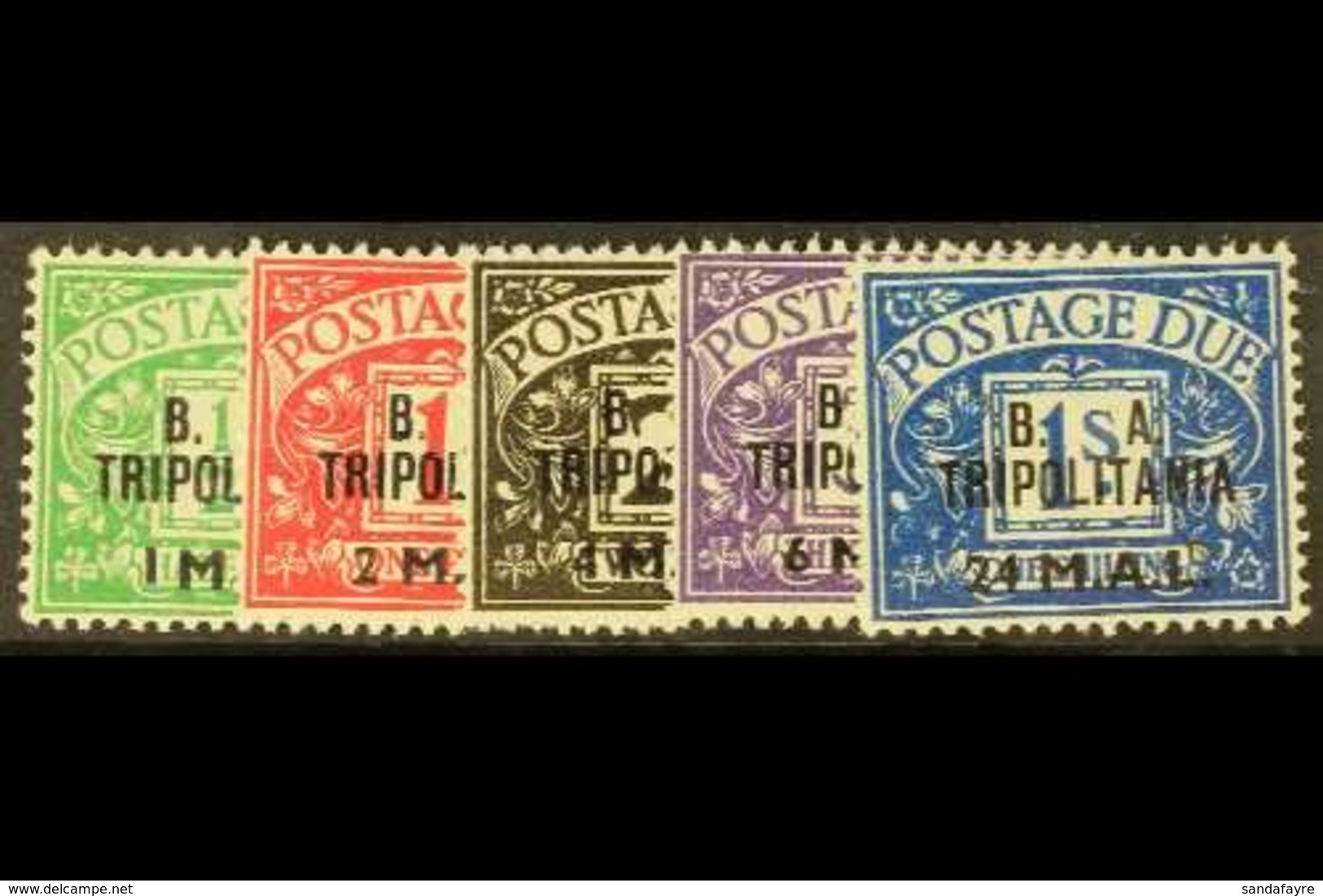 TRIPOLITANIA POSTAGE DUES 1950 B.A. Surch Set Complete, SG TD6/10, Very Fine Mint. (5 Stamps) For More Images, Please Vi - Italiaans Oost-Afrika